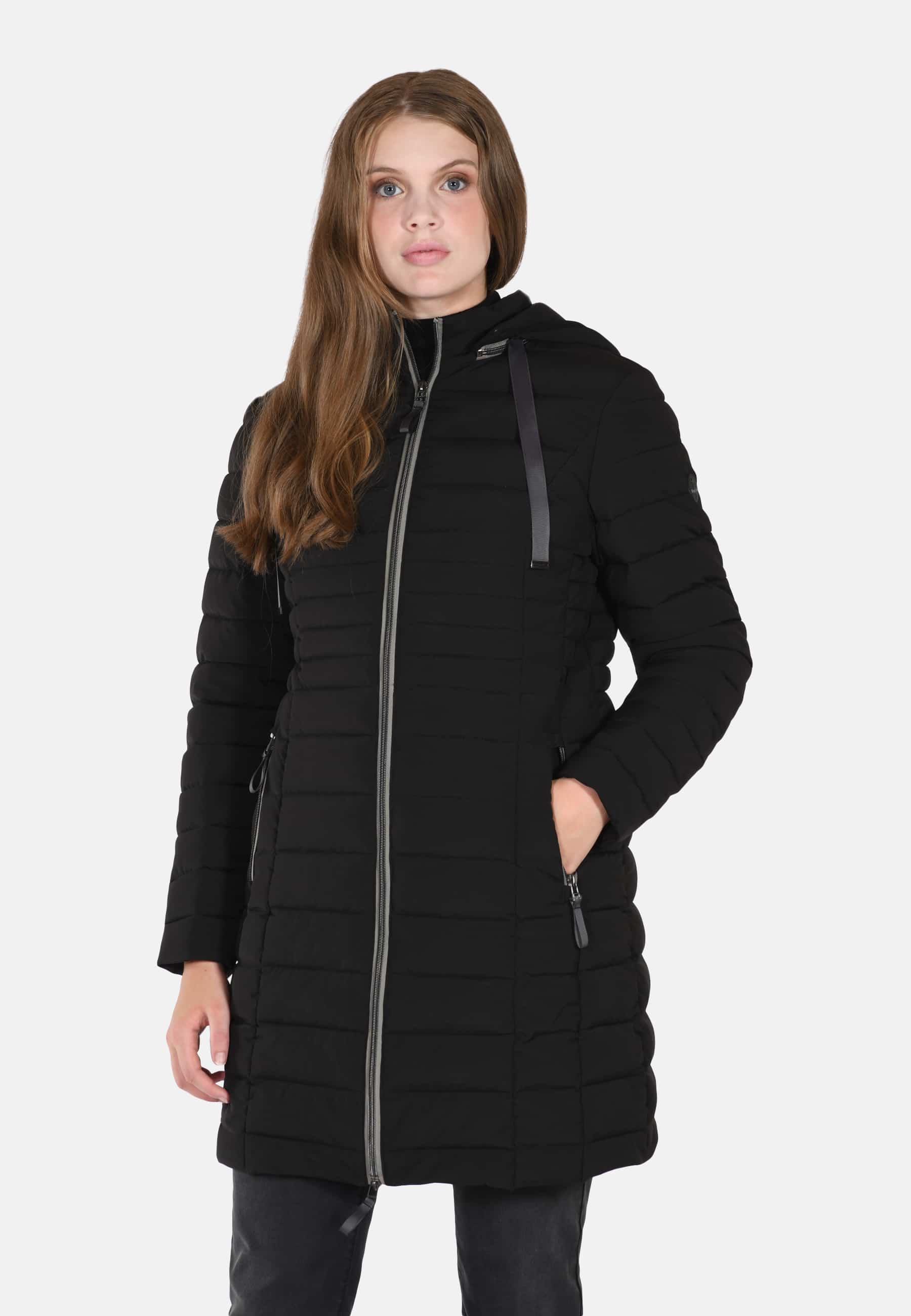 Black Insulated Hooded Long Down Coat | Dawson Boutique