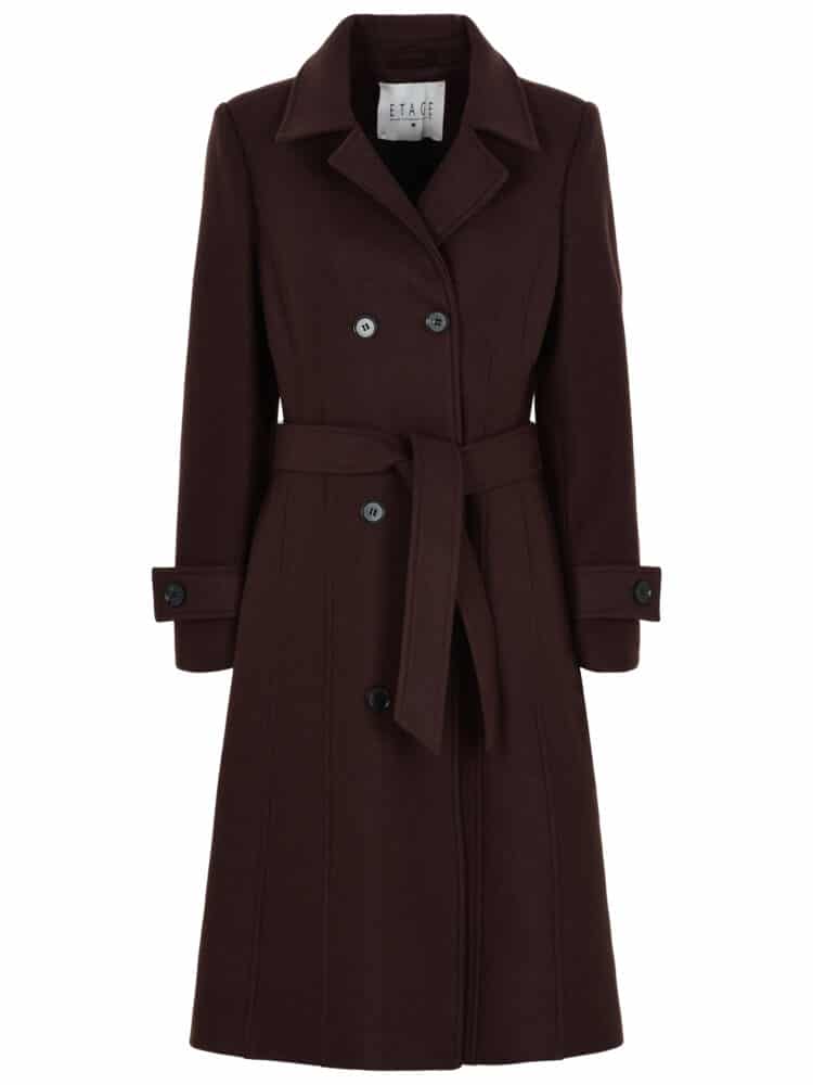 Dark Chocolate Brown Wool Trench Coat | Dawson Boutique
